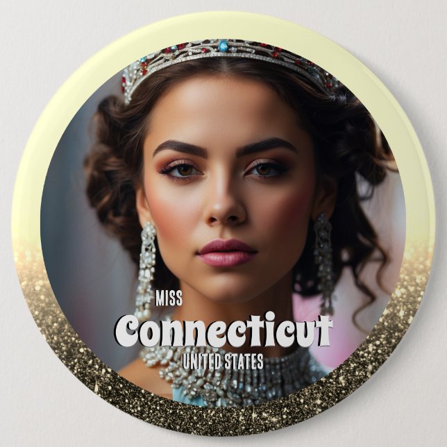 Schönheitswettbewerb-Button-Anstecker - Schwarz un Button (Vorderseite)