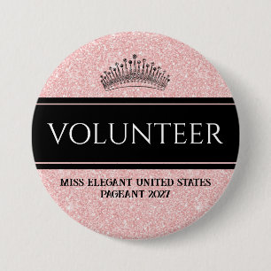 Schönheitswettbewerb Button Pin Roségold Schärpe E