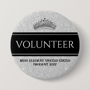 Schönheitswettbewerb Button Pin Silber Schärpe Fre