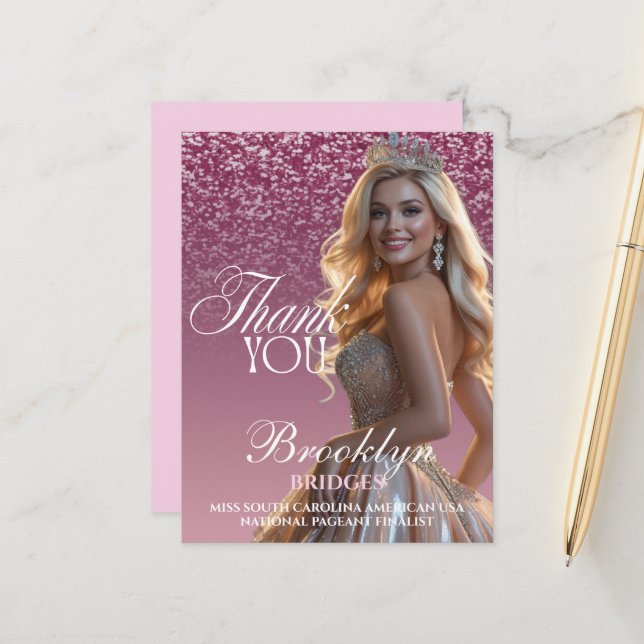 Schönheitswettbewerb Danke - Raspberry Sparkle Aus Postkarte (Vorderseite/Rückseite Beispiel)