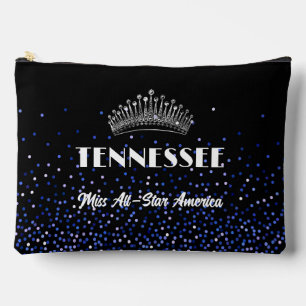 Schönheitswettbewerb-Make-up-Etui Blau Glitter Sch Zubehörtasche