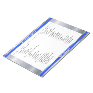 Schönheitswettbewerb Packliste Royal Blau und Silb Notizblock