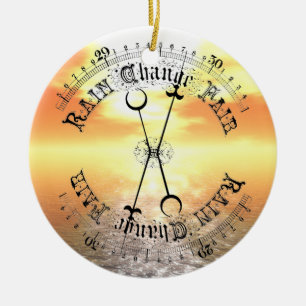 Schönwetter-Barometer-Sonnenuntergangs-Weihnachtsp Keramikornament