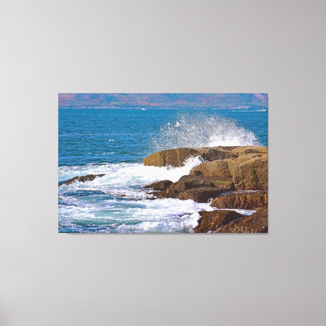 Schoodic Splash Wrapped Canvas Triptych Leinwanddruck (Vorderseite)