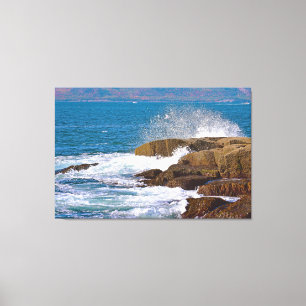 Schoodic Splash Wrapped Canvas Triptych Leinwanddruck