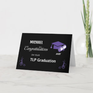 School Abschluss Herzlichen Glückwunsch Schwarz un Karte