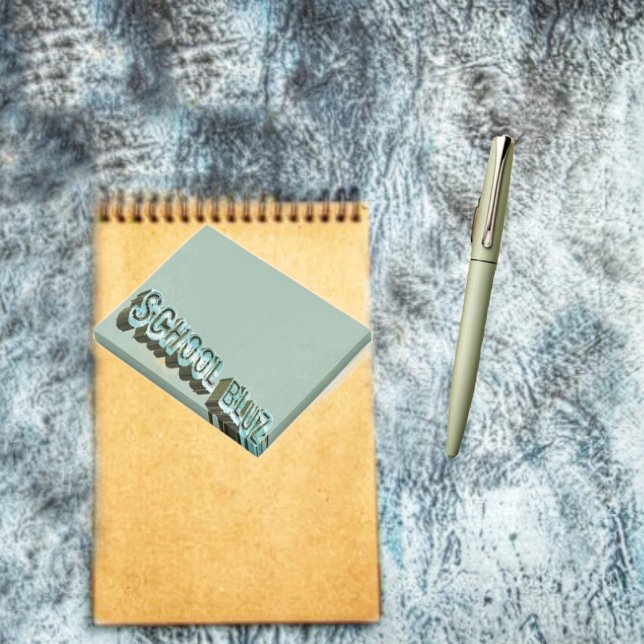 School Bluz-3D Post-it Klebezettel (School Bluz-3D Post-it-Notes, displays an urban, School theme to its design!)