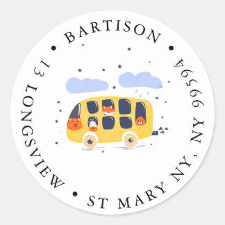 School Bus Company Classic Round Sticker 