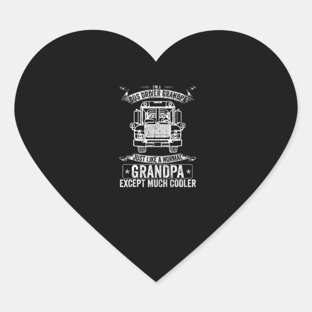 School Bus Driver Grandpa Like A Herz-Aufkleber (Vorderseite)