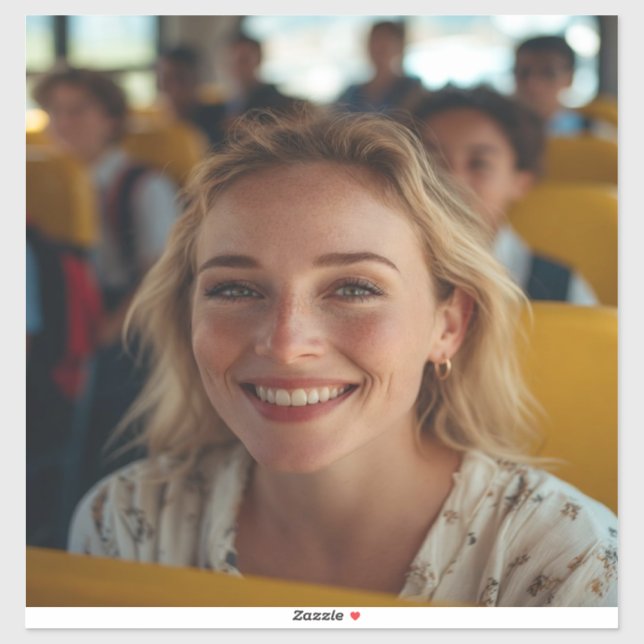 School Bus Driver Photo Customize Aufkleber (Blatt)
