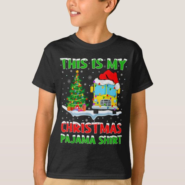 School Bus Xmas Tree Lights This Is My Christmas P T-Shirt (Vorderseite)