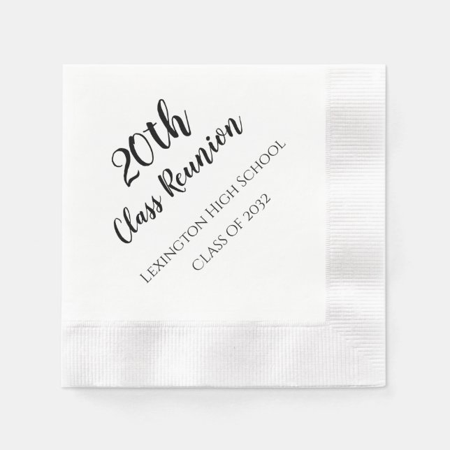 School Class Wiedersehen Custom Napkins 20. 25. 50 Serviette (Vorderseite)