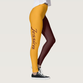 School COLORS Maroon und Gold Cheerleader Leggings