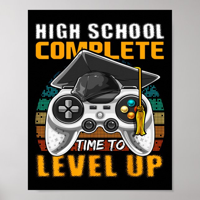 School Complete Video Game Senior Abschluss Gift Poster (Vorne)