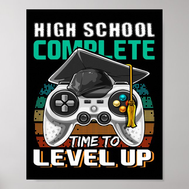 School Complete Video Game Senior Abschluss Gift Poster (Vorne)