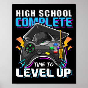 School Complete Video Game Senior Abschluss Gift Poster