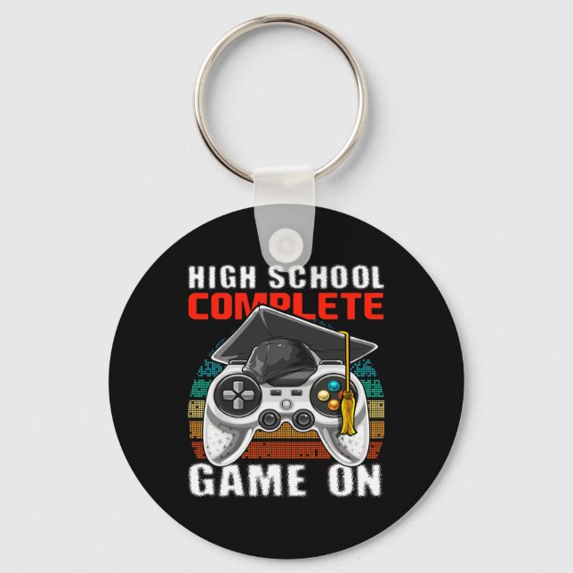 School Complete Video Game Senior Abschluss Gift Schlüsselanhänger (Vorderseite)