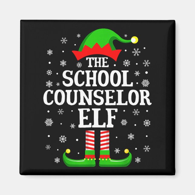 School Counselor Elf Funny Christmas Family Matchi Magnet (Vorne)