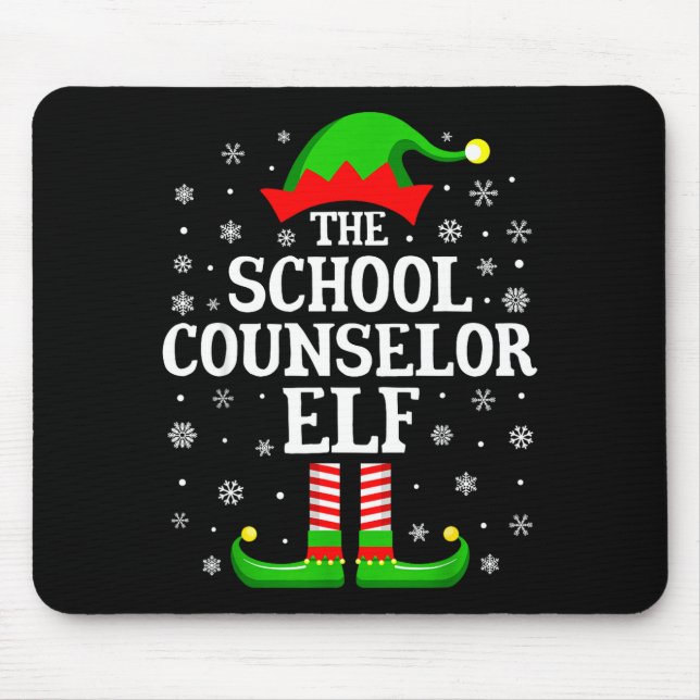 School Counselor Elf Funny Christmas Family Matchi Mousepad (Vorne)