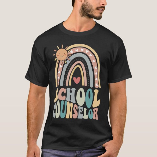 School Counselor Rainbow Hippie School Office Teac T-Shirt (Vorderseite)