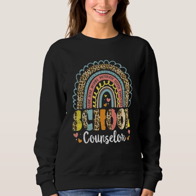 School Counselor Rainbow Leopard School Counseling Sweatshirt (Vorderseite)