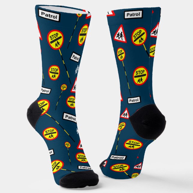 School Crossing Patrol Lollipop Novelty Socken (Gewinkelt)