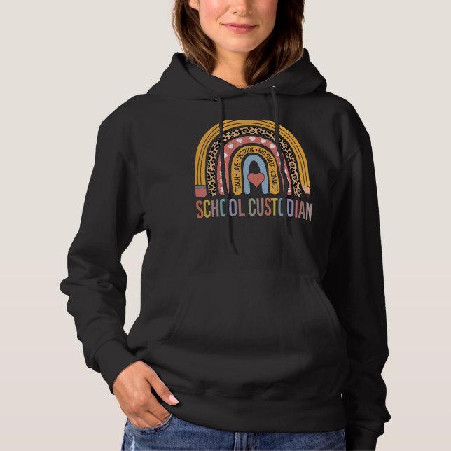 School Custodian 100th Day Of School Cleaner Hoodie (Vorderseite)