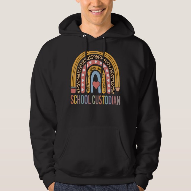 School Custodian 100th Day Of School Cleaner Hoodie (Vorderseite)