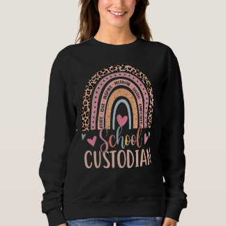 School Custodian Rainbow Leopard Print Men Women C Sweatshirt