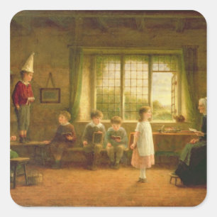 School der Freifrau, s.and D. 1899 Quadratischer Aufkleber
