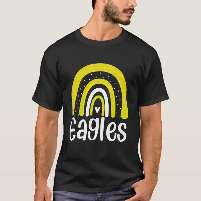School Eagles Mascot Rainbow Eagsports Spirit T-Shirt (Vorderseite)