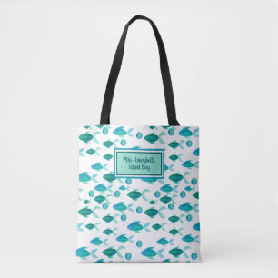 School Fish Ocean Blue Green Personalisiert Teache