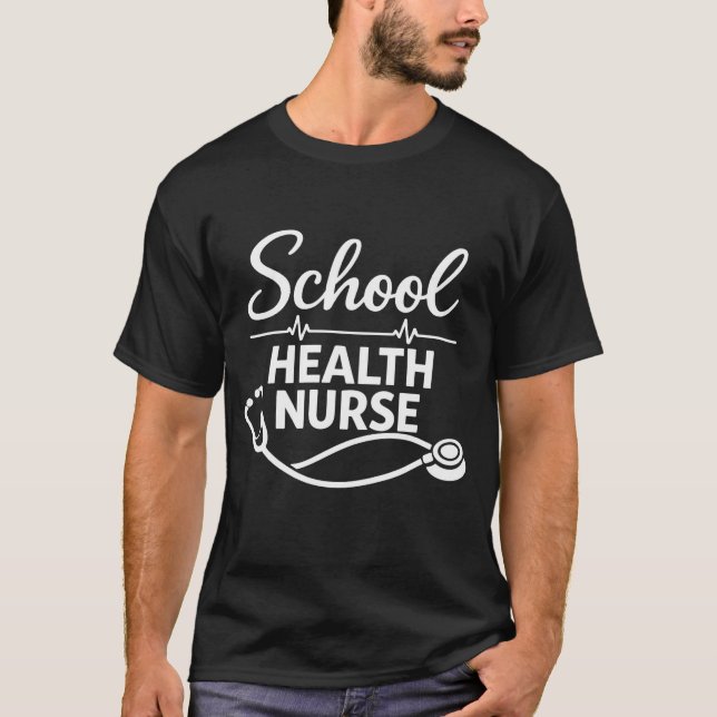 School Health Nurse Medical Typography T-Shirt (Vorderseite)