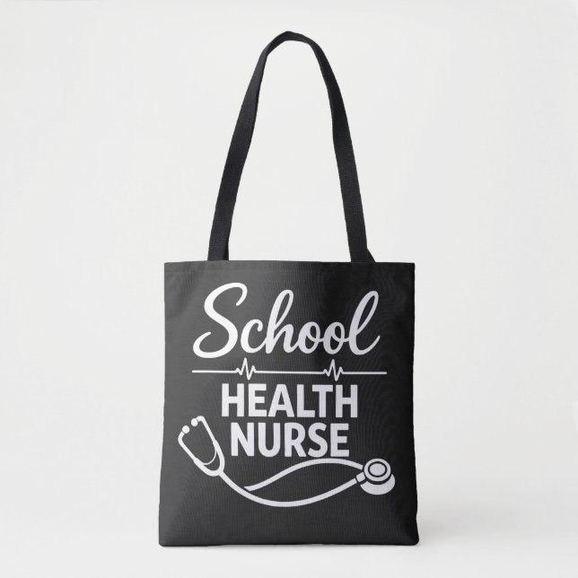 School Health Nurse Tote Bag with ECG & Stethoscop (Vorderseite)