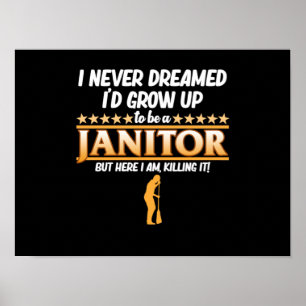 School Janitor Custodian Caretaker Bewertung Poster