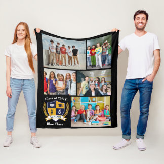School Leaver Photo Memory Collage Blanket Fleecedecke