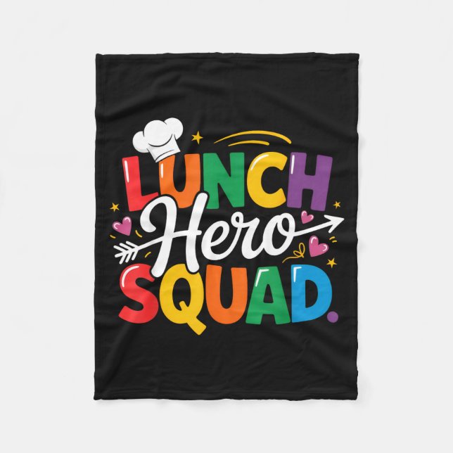 School Lunch Hero Squad Cafeteria Workers Crew Lad Fleecedecke (Vorderseite)