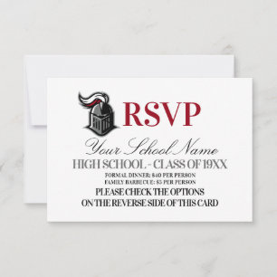 School Mascot Class Wiedersehen RSVP Karte
