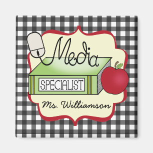 School Media Specialist - Gray Gingham Magnet