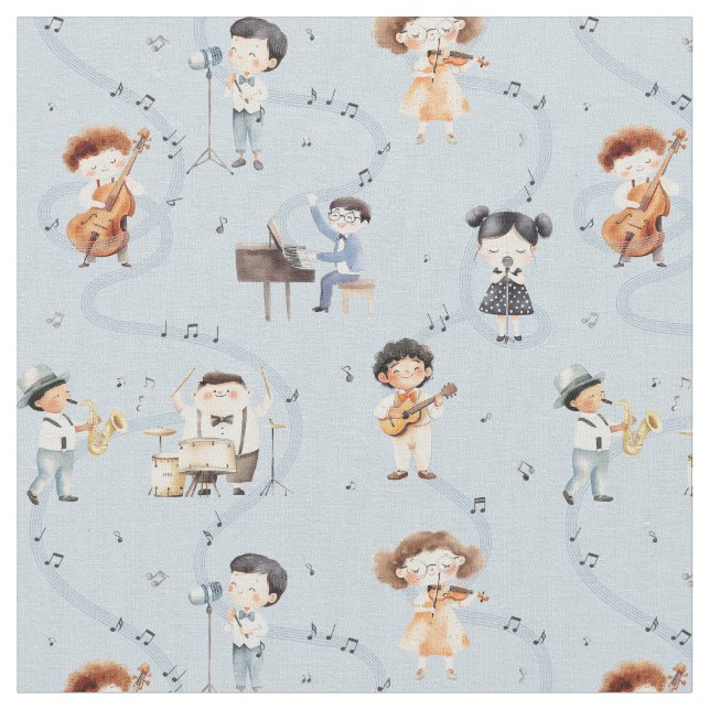  School Music Band Note Sign Blue Stoff (Nahaufnahme)