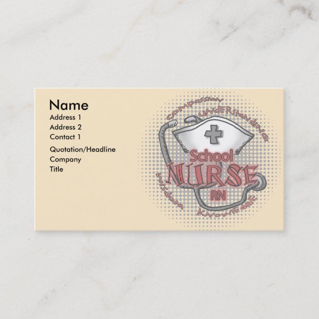 School Nurse Axiom Business Card Visitenkarte (Vorderseite)