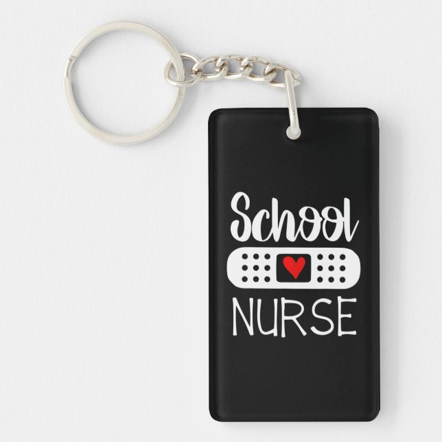 School Nurse Funny Bandaid Medical RN LPN Schlüsselanhänger (Vorderseite)
