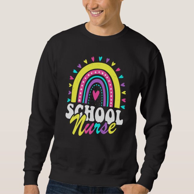 School Nurse Rainbow Back To School Women Cute Nur Sweatshirt (Vorderseite)