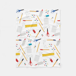 School Office & Crafts Supplies Pattern Fleecedecke