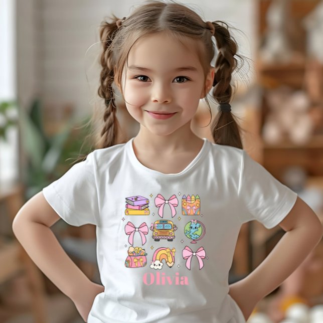 School Pink Bows School liefert Personalisierten N T-Shirt (Von Creator hochgeladen)