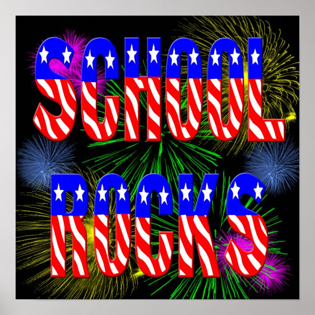 School Rocks - Stars & Stripes Poster (Vorne)