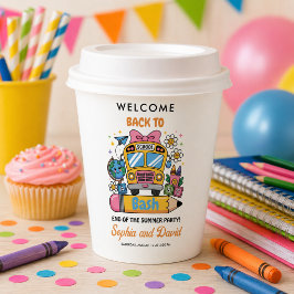 School’s Back Bash! Editable End of Summer Party  Pappbecher