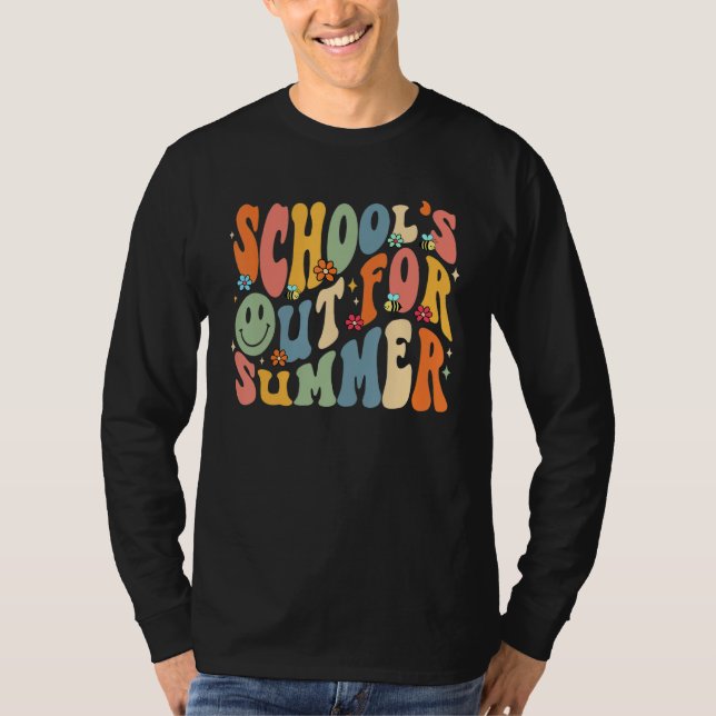 School s Out For Summer Last Day Of School Groovy  T-Shirt (Vorderseite)
