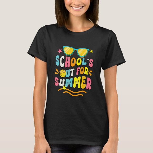 School s Out For Summer Retro Sunglasses Last Day  T-Shirt (Vorderseite)