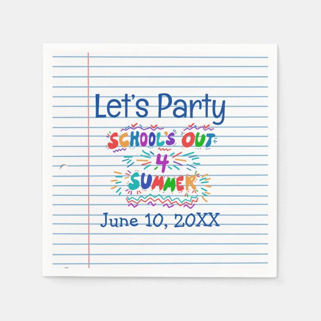 School’s Out Loose Leaf Paper Serviette (Vorderseite)